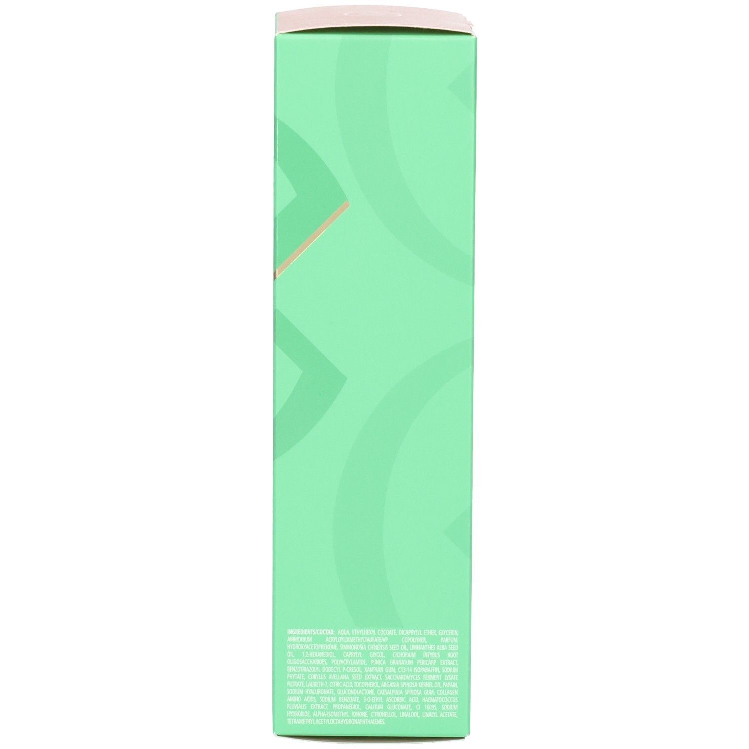 Seite einer mintgrünen Faltschachtel für Collistar Lifting-Creme mit Produktbeschreibung auf Französisch.
