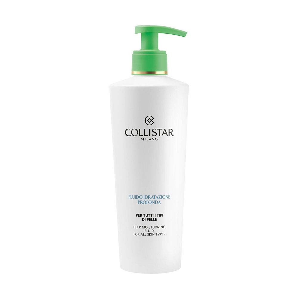 Flacon pompe Collistar Deep Moisturizing Fluid avec distributeur vert.