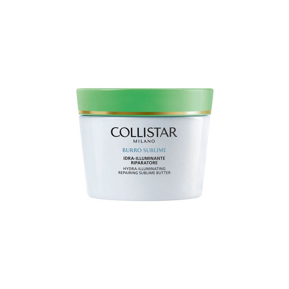 Collistar Sublime Butter : pot blanc avec couvercle vert clair et bande dorée.