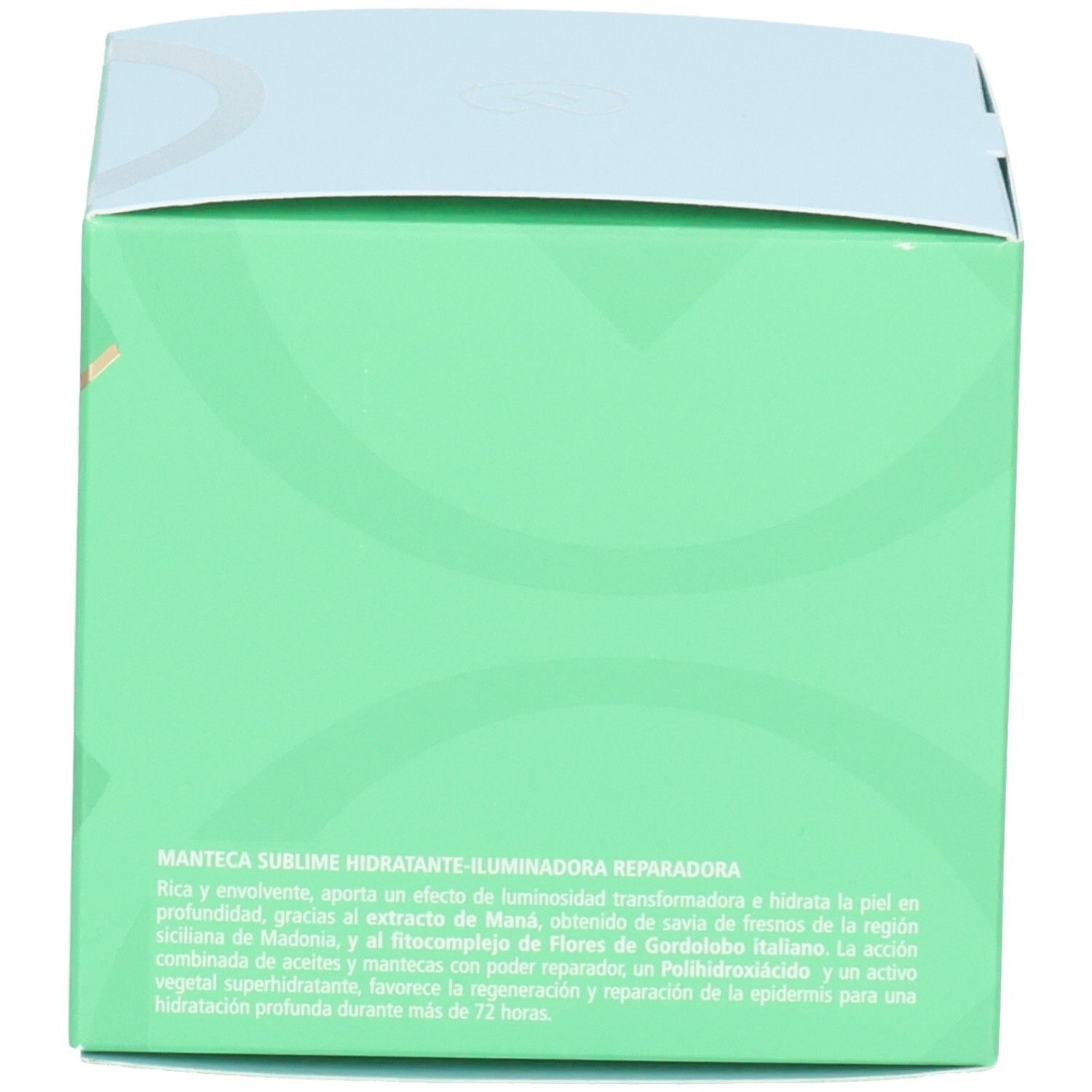 Seite der Collistar Produktverpackung mit Produktbeschreibung auf Spanisch und Französisch.
