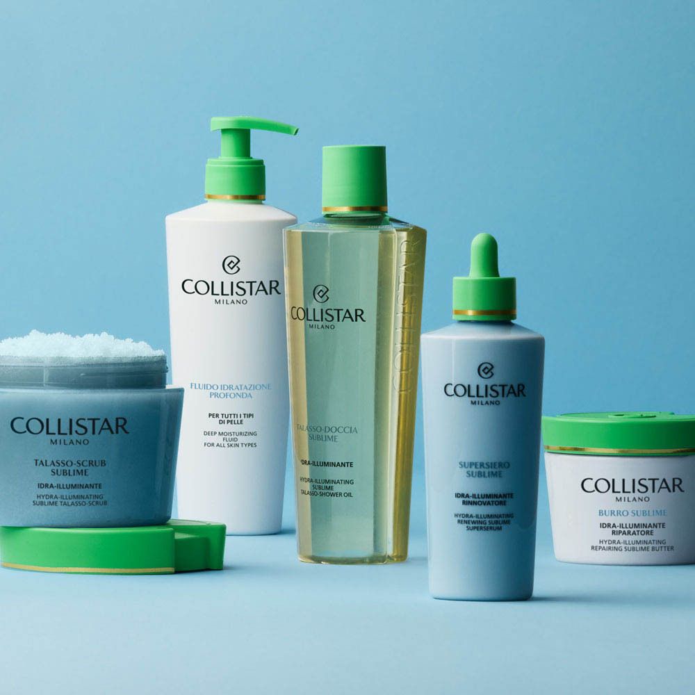 Emballage produit Collistar vert avec accents dorés et nom du produit.