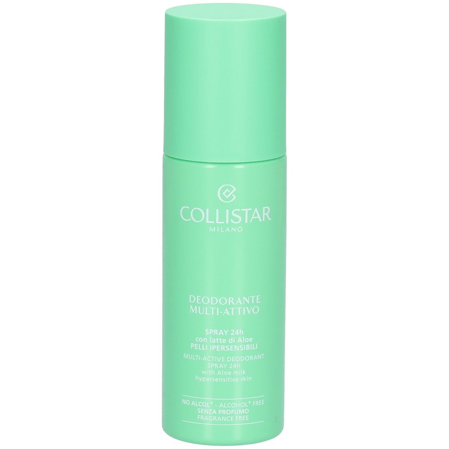 Collistar Multi-Active Deodorant Spray 24H, 100ml, für empfindliche Haut, mit Aloe Milk, ohne Alkohol.