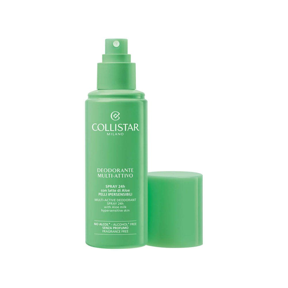 Collistar Multi-Active Déodorant Spray 24H, 100ml, peaux très sensibles, au Lait d'Aloès, sans alcool.