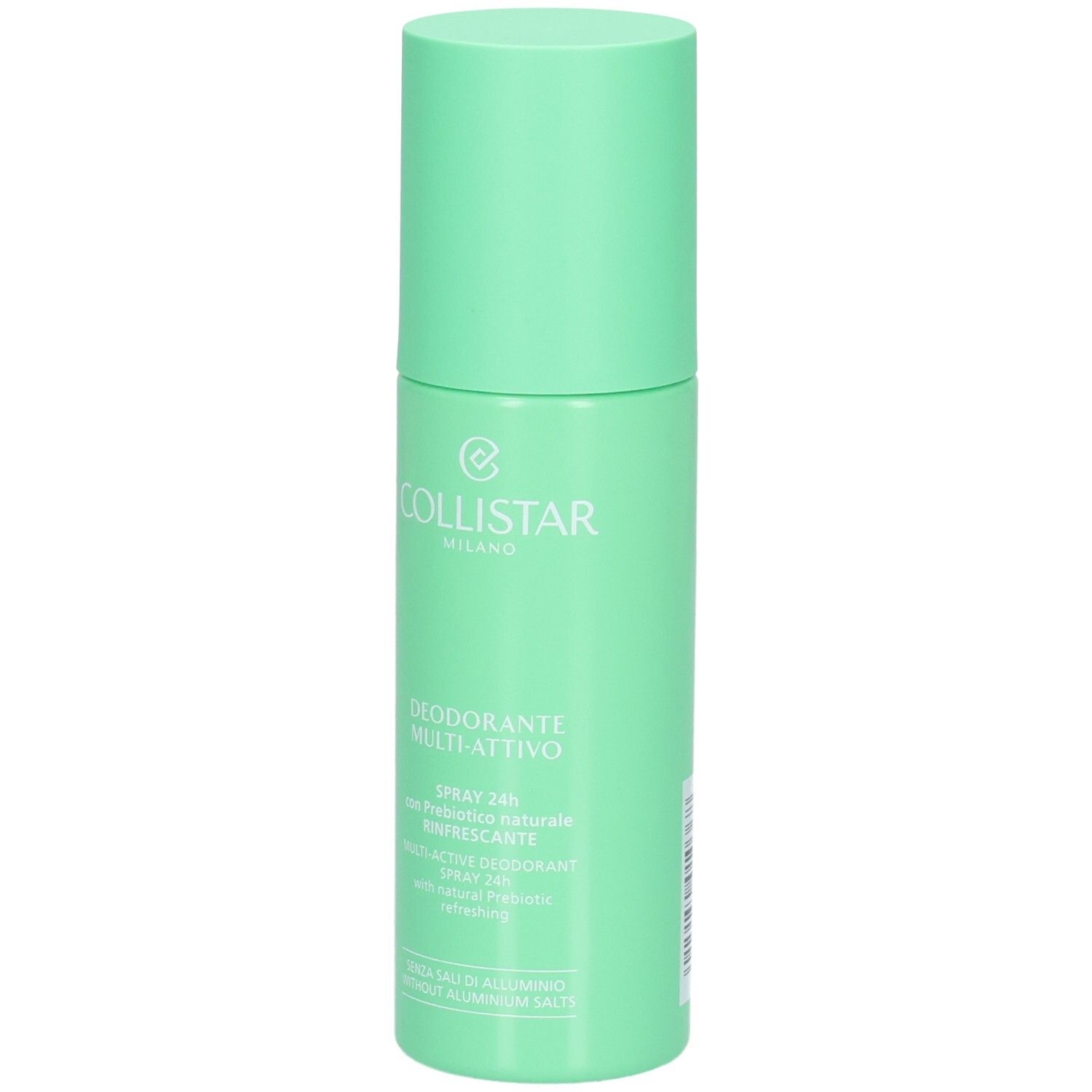 Collistar Multi-Active Deodorant Spray 24H, mintgrüne Dose mit weißem Logo und Text.