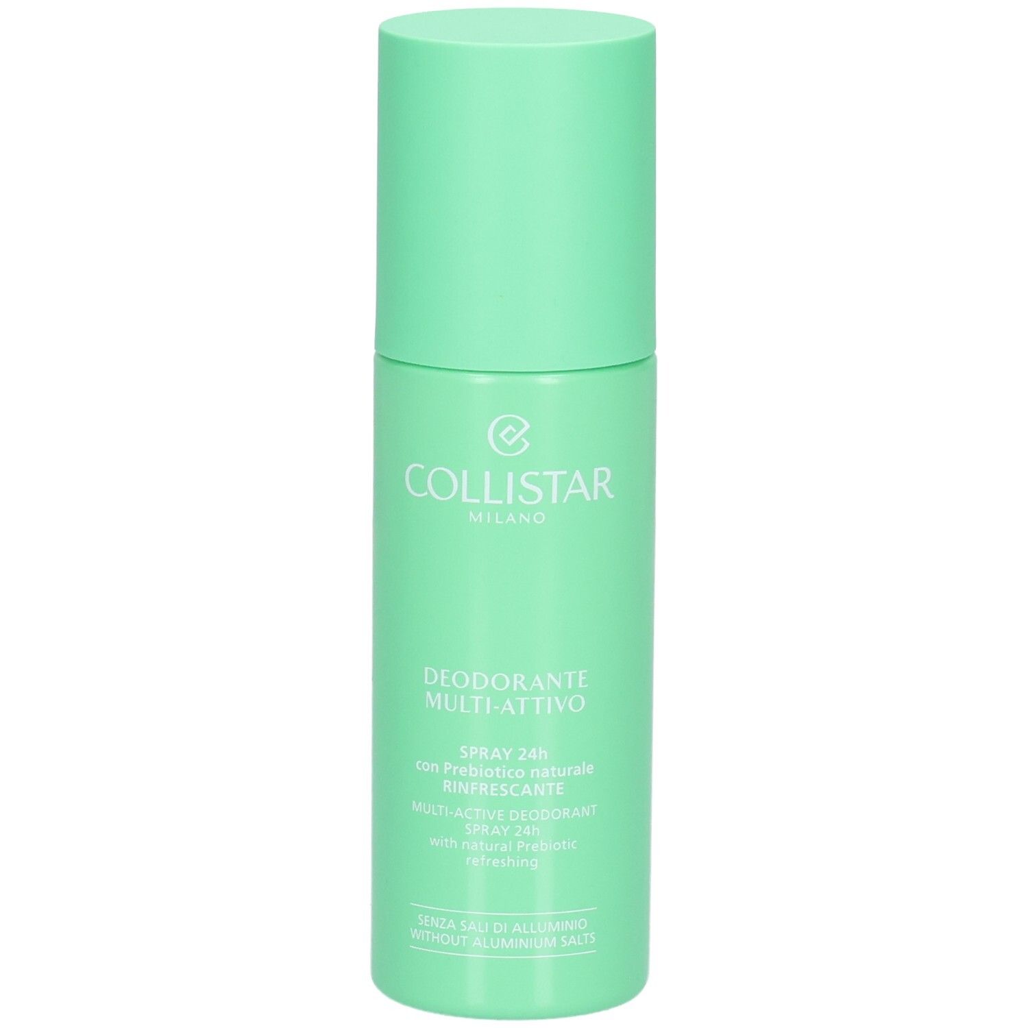 Collistar Multi-Active Deodorant Spray 24H, mintgrüne Dose mit weißem Logo und Text.