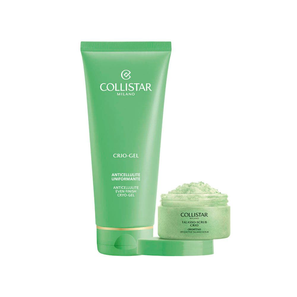 Set Collistar Anticellulite : Tube de Crio-Gel et pot de Talasso-Scrub.