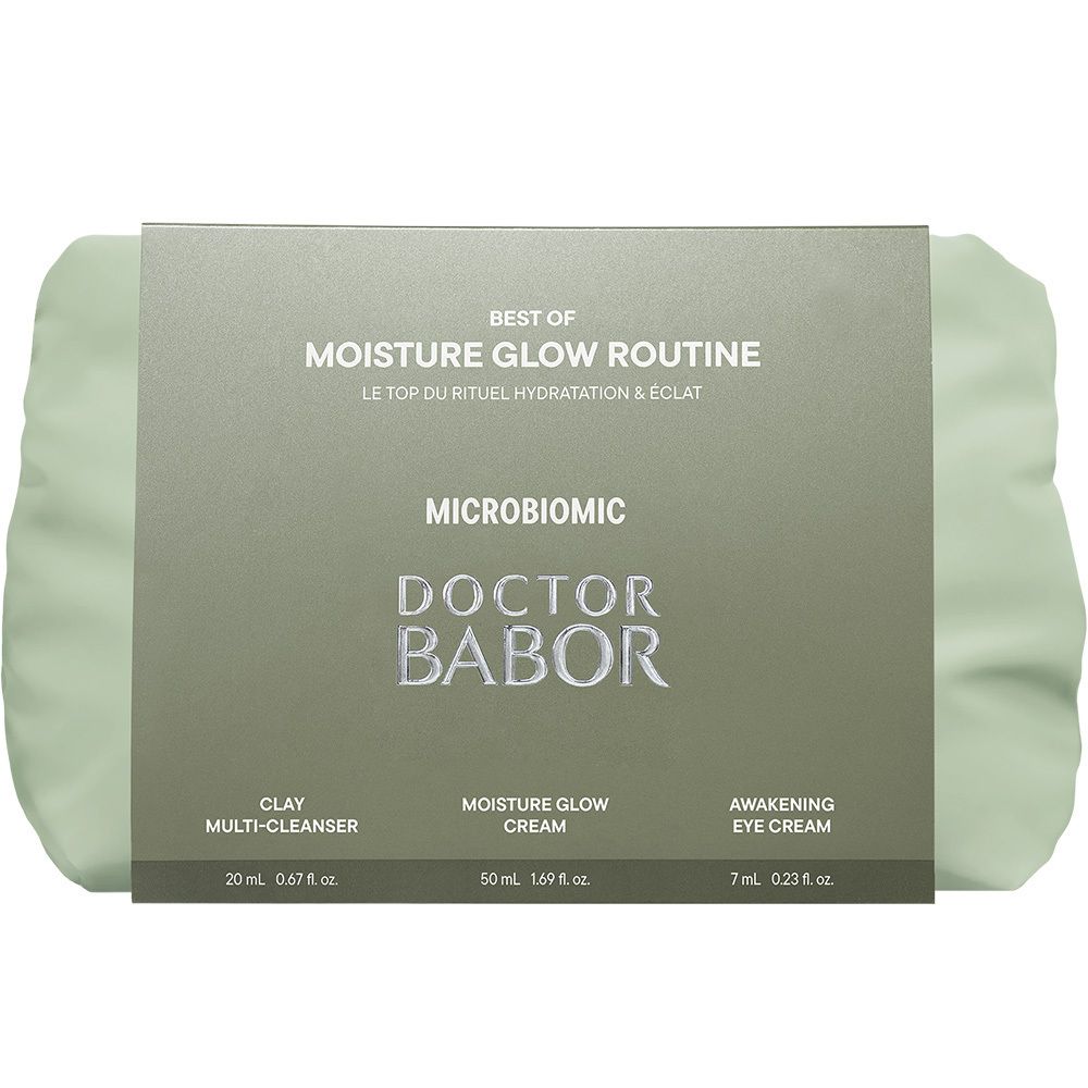 Babor Best Of Moisture Glow Routine Set: Kosmetiktasche mit eingeprägtem Logo.