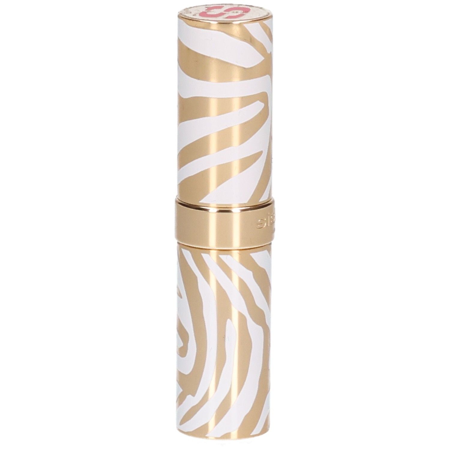 Sisley Phyto Rouge Shine Lippenstift in gold-weißem Zebra-Muster.