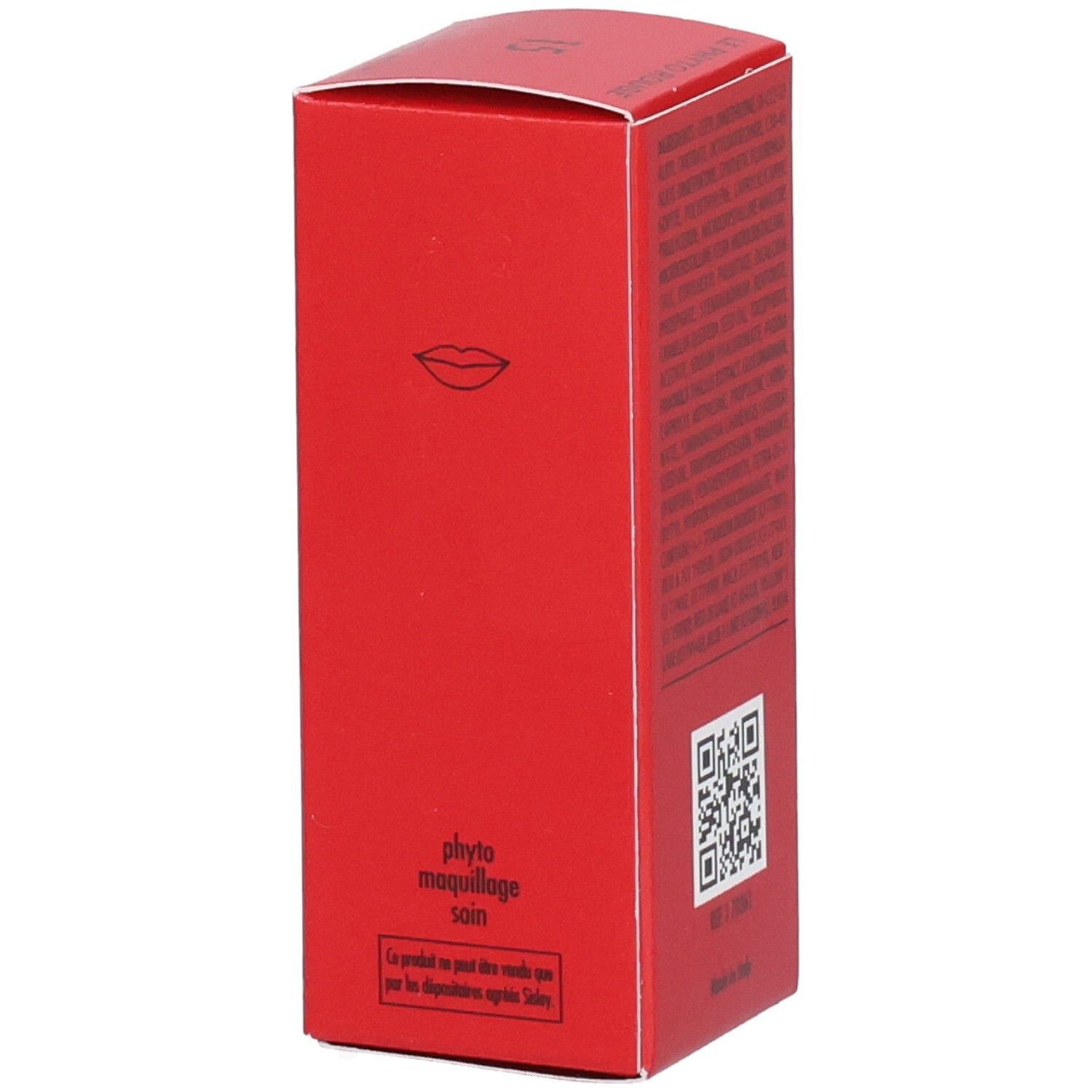 Sisley Le Phyto Rouge Rouge à lèvres, boîte rouge avec symbole de lèvres et QR code.