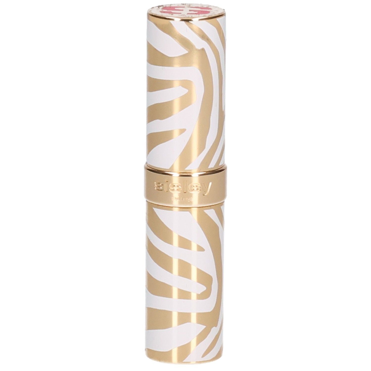 Sisley Phyto Rouge Shine Lippenstift in gold-weißem Zebra-Muster.