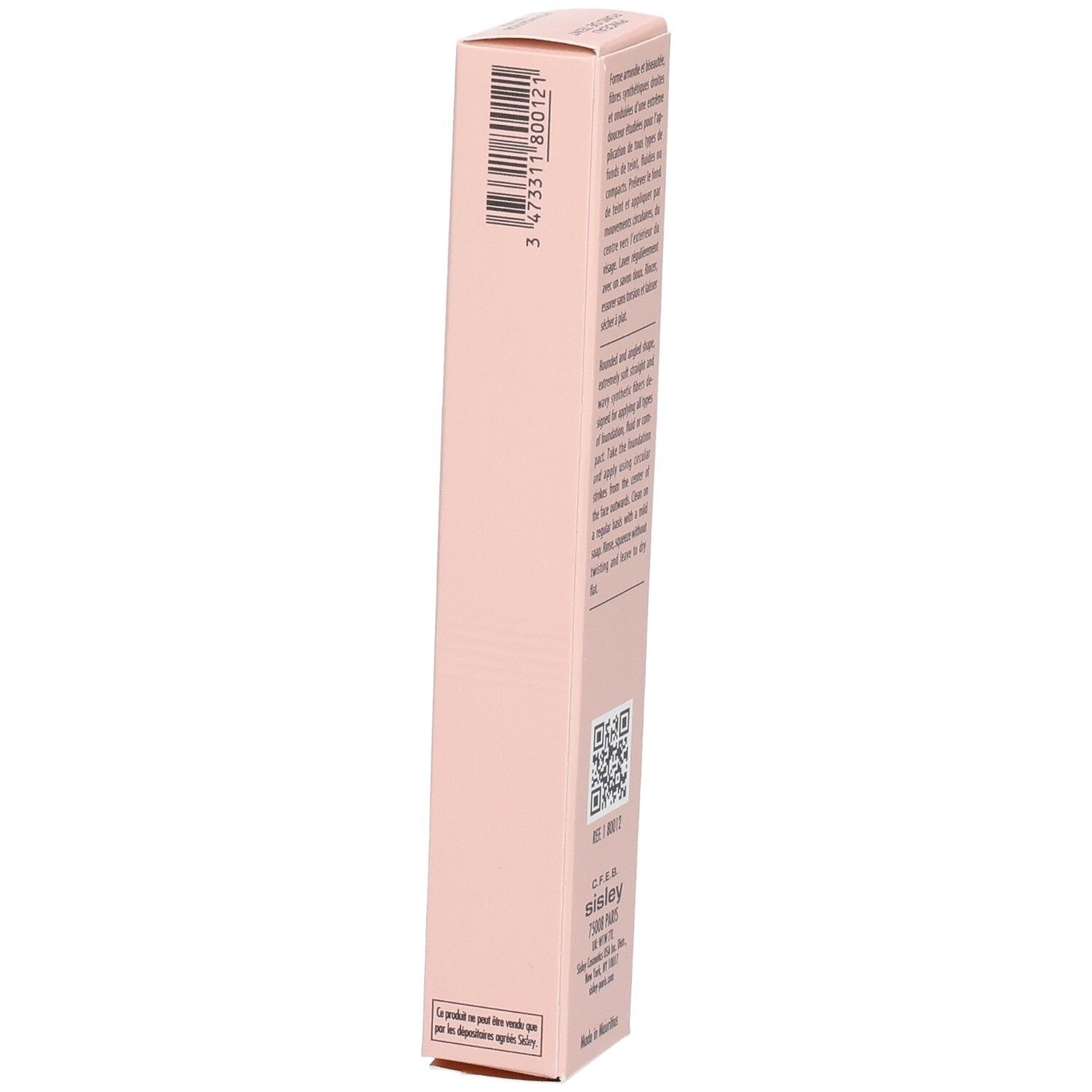 Sisley Foundation Brush Verpackung mit Barcode und QR-Code.