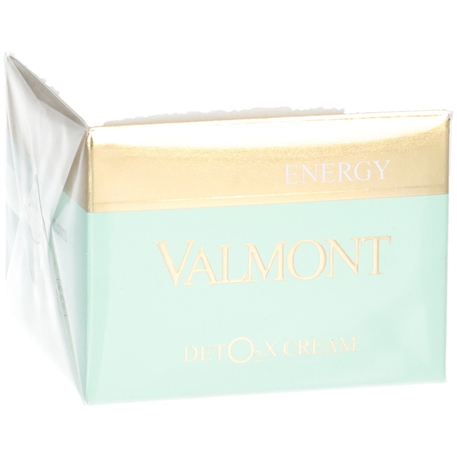 Valmont Deto2x Cream Verpackung, schräg von vorne.
