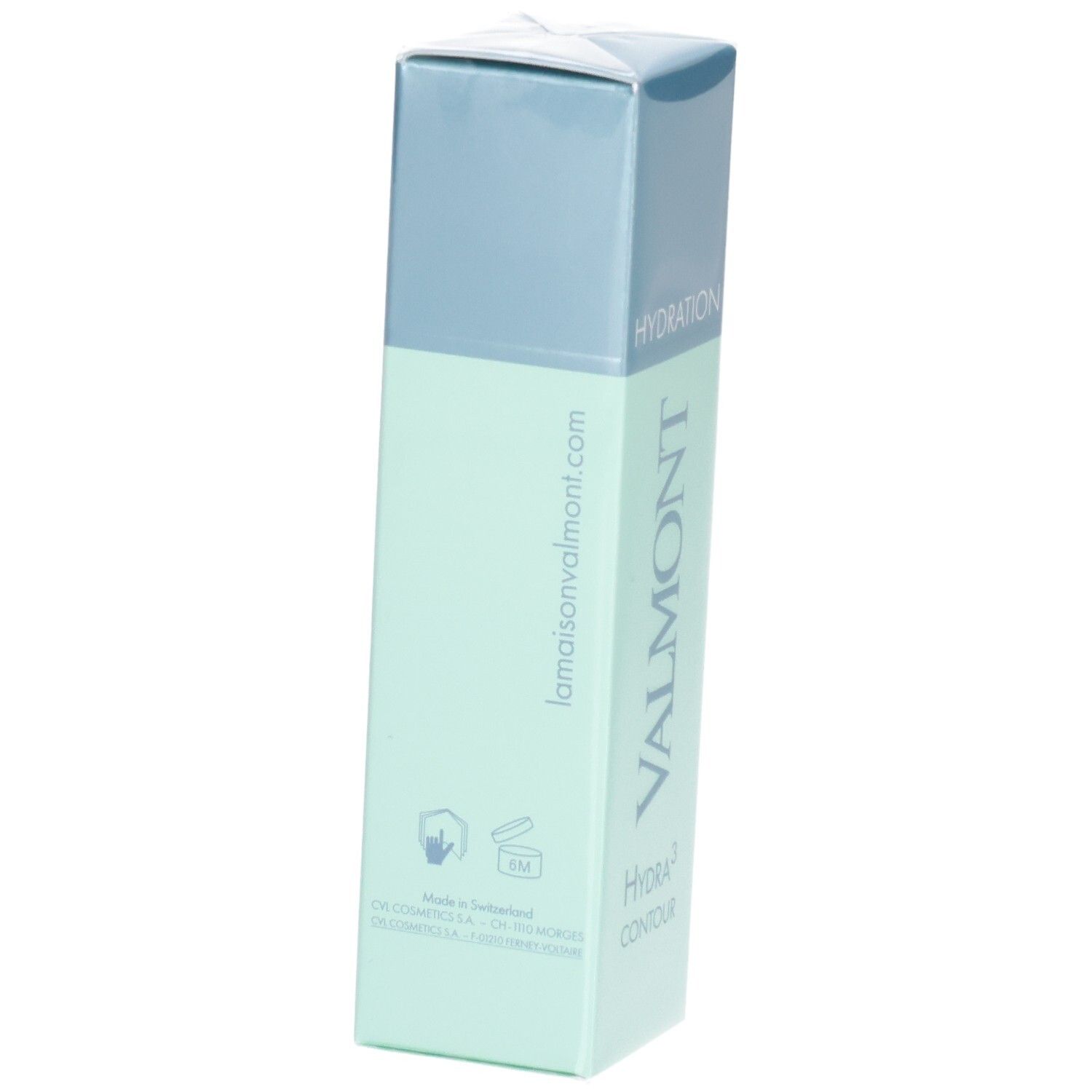 Valmont Hydration Box mit Text 'lamaisonvalmont.com' und 'VALMONT'.