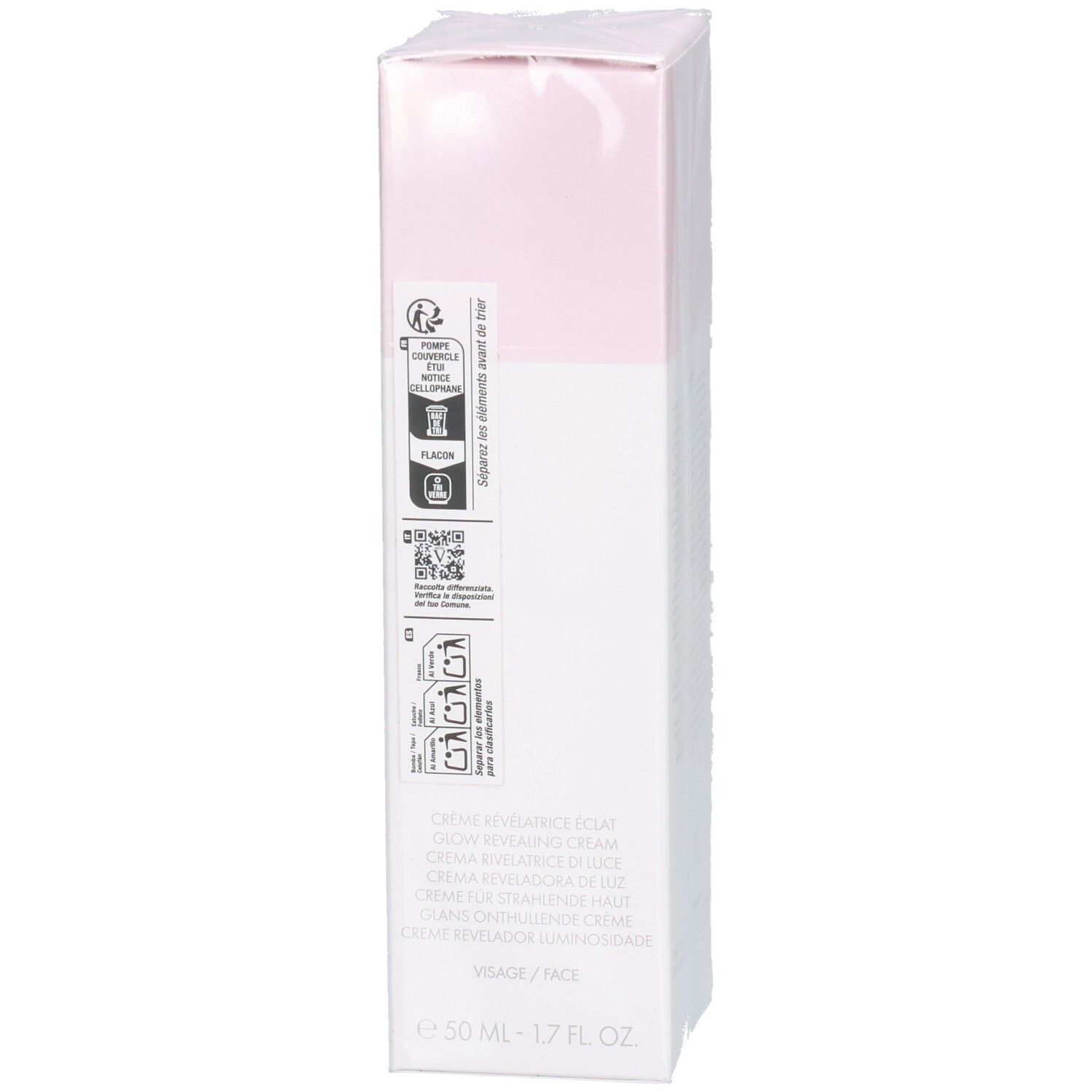 Valmont LumiCream Verpackung, Seite mit Siegeln und Text.