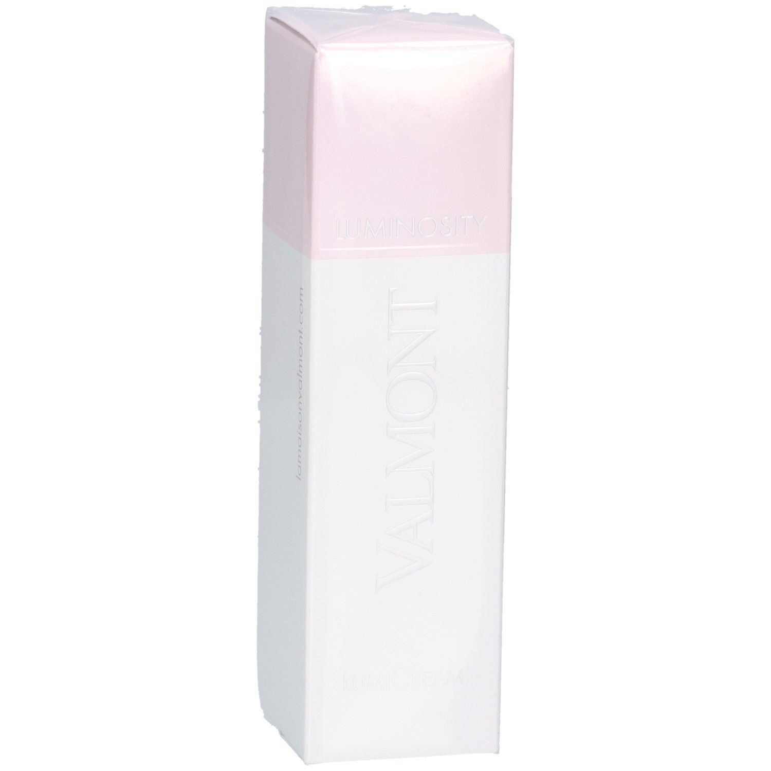 Valmont LumiCream Verpackung, Vorderseite mit Logo.