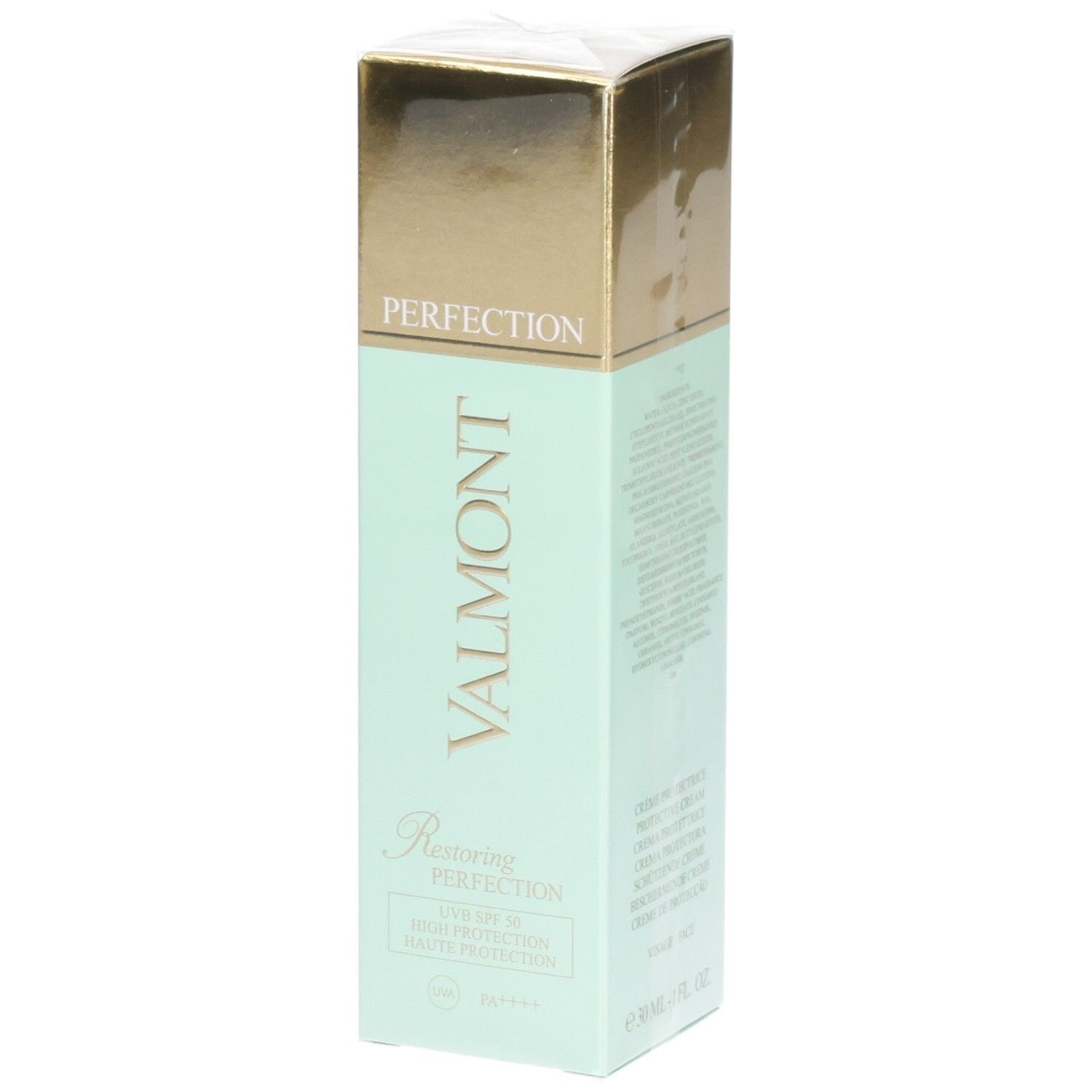 Valmont Restoring Perfection SPF50 Schutzcreme Verpackung.