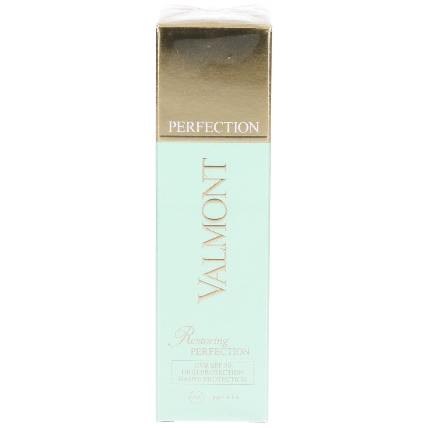 Valmont Restoring Perfection SPF50 Schutzcreme Verpackung, Vorderseite.