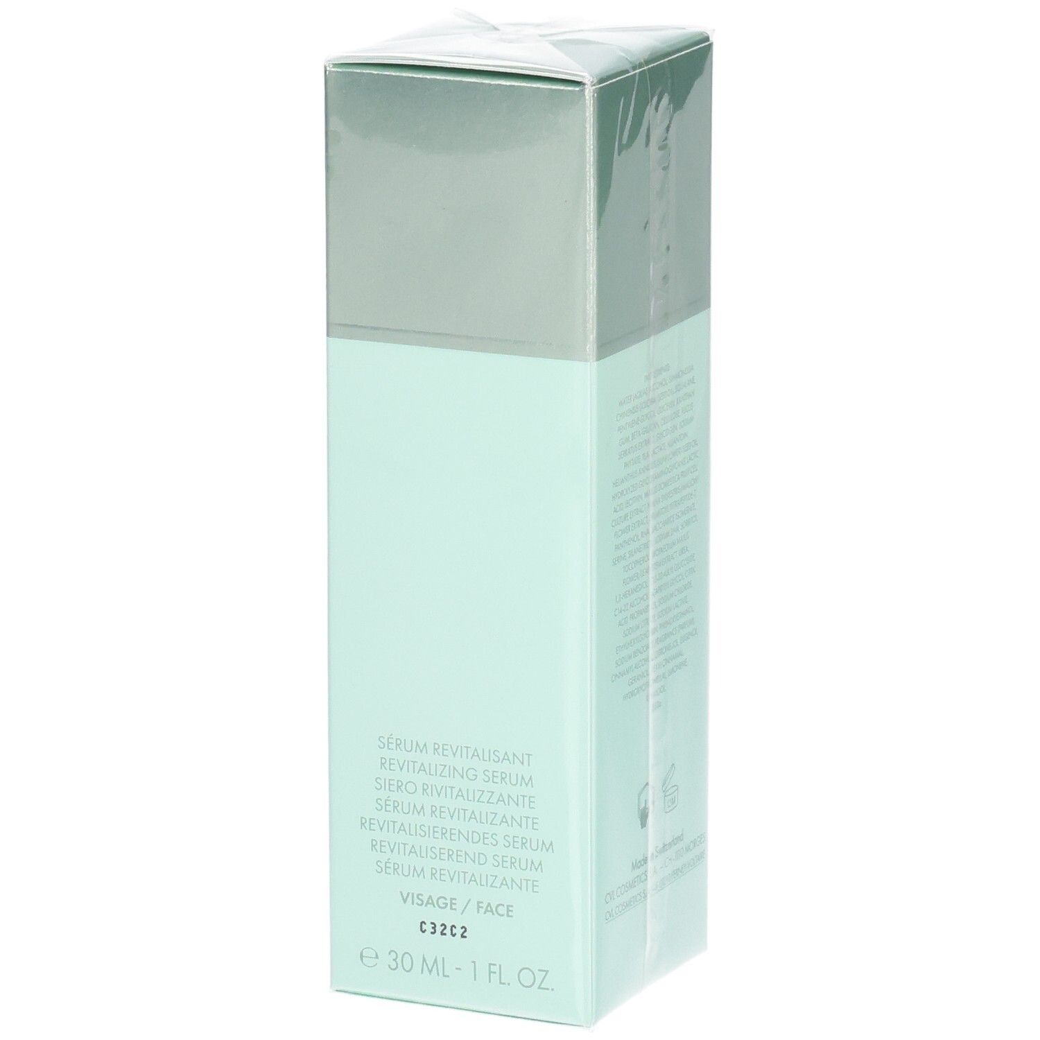 VALMONT Vital B. Serum Verpackung. Vorderseite mit Produktbezeichnung und Größenangabe (30 ml).