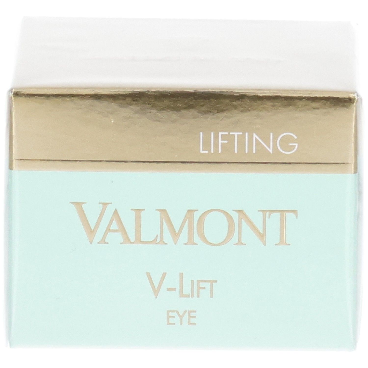 Emballage VALMONT V-Lift Eye Cream, face avant avec nom du produit et "Lifting".