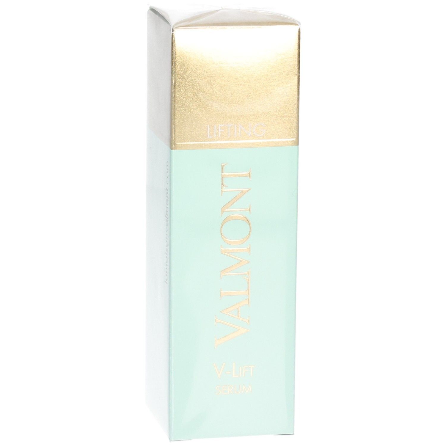 VALMONT V-Lift Serum Faltenreduzierendes Serum, mintgrüne und goldene Verpackung.