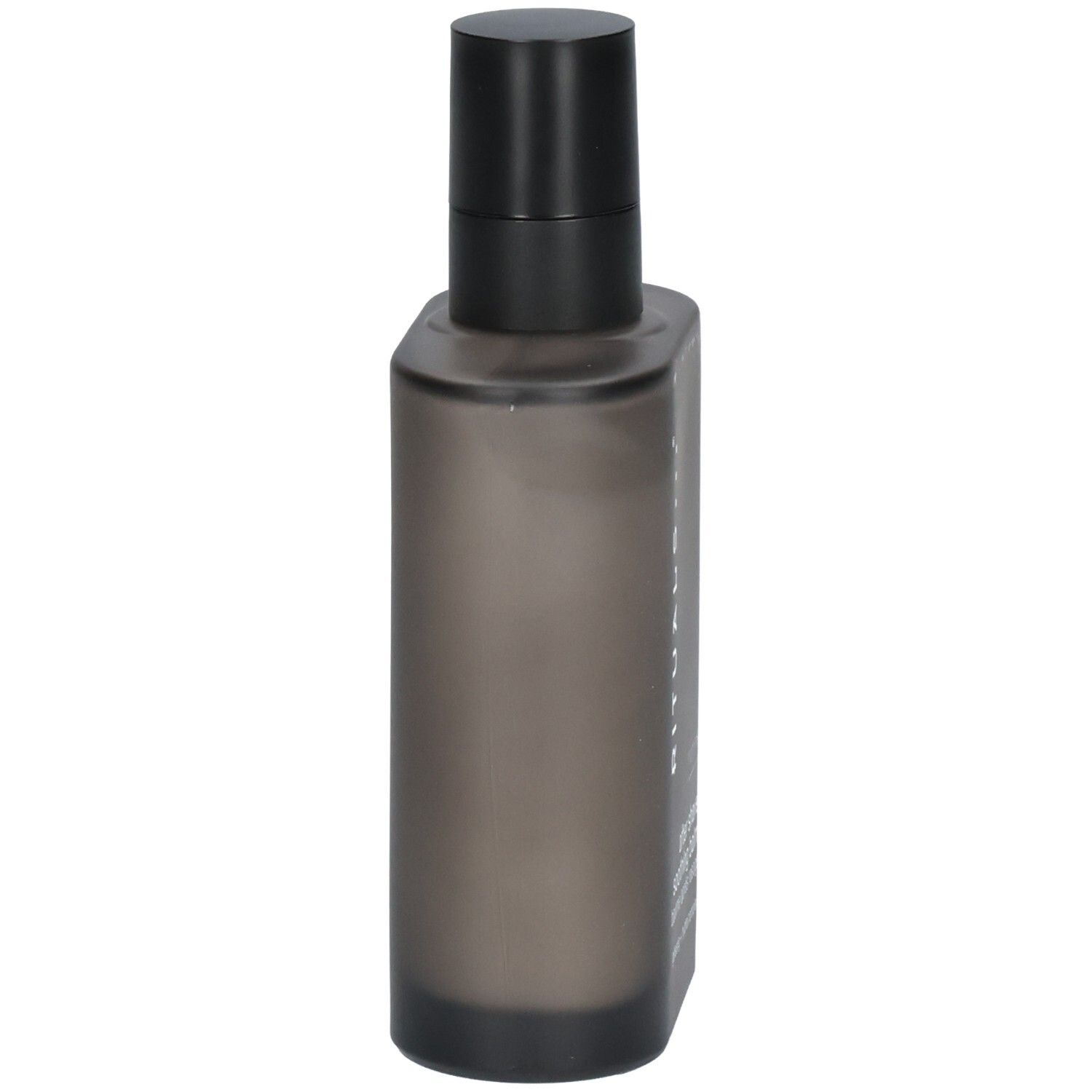 RITUALS Homme After Shave beruhigender Balsam, Seitenansicht der dunklen Flasche mit schwarzem Pumpspender.