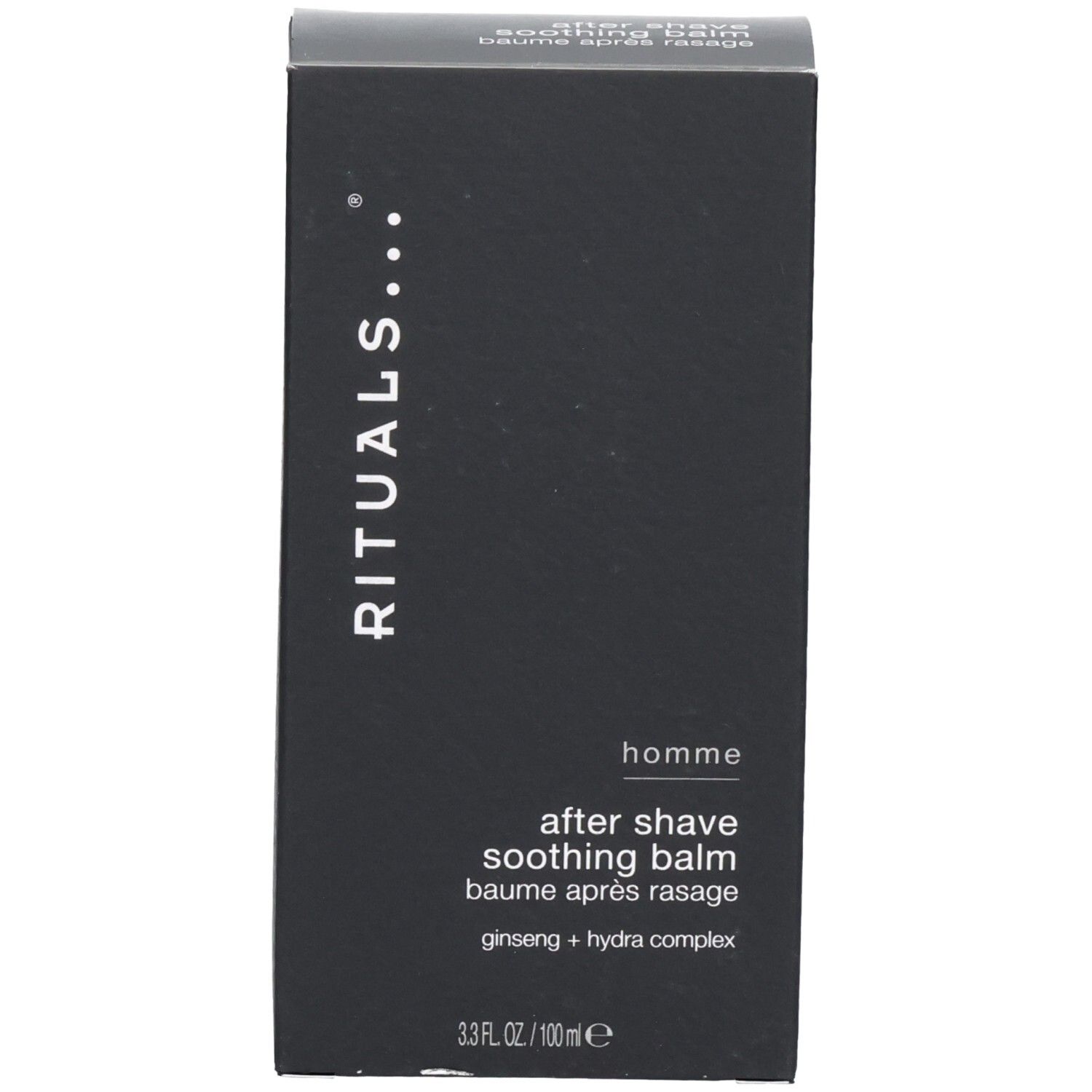 Verpackungsschachtel für RITUALS Homme After Shave beruhigender Balsam.