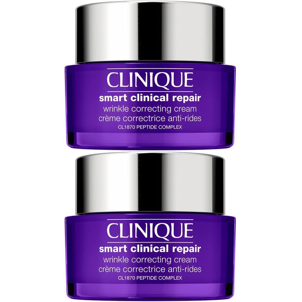 Deux pots Clinique Smart Clinical Repair™ avec couvercles argentés.