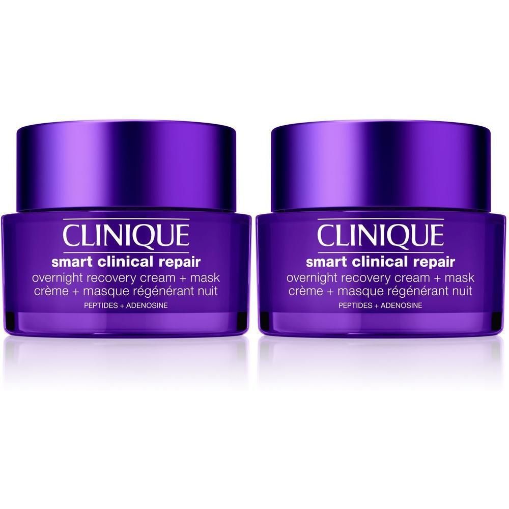 Deux pots Clinique Smart Clinical Repair™ avec couvercles violets.