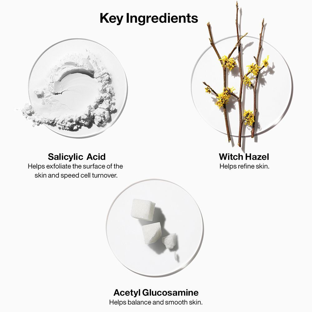 Ingrédients clés : Acide salicylique, Hamamélis, Acétylglucosamine.