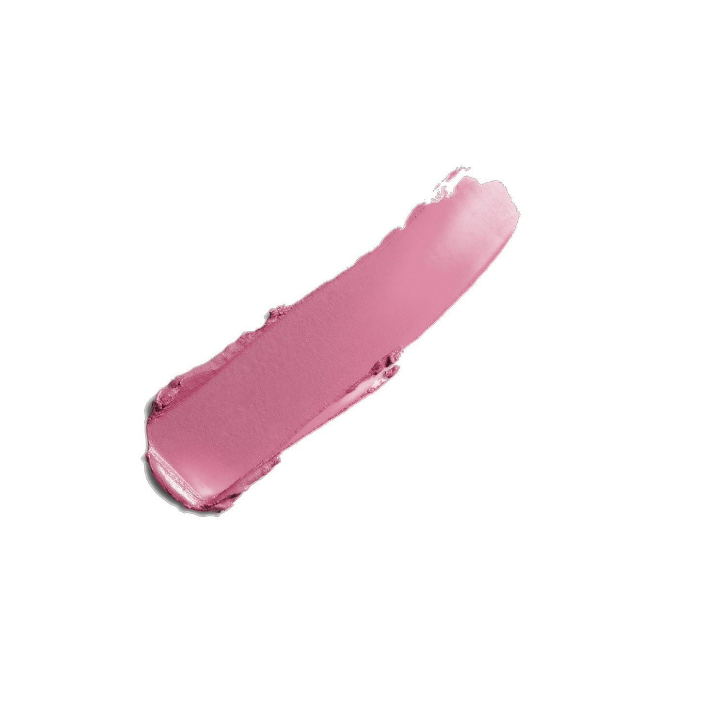 Un échantillon de rouge à lèvres rose sur fond blanc.