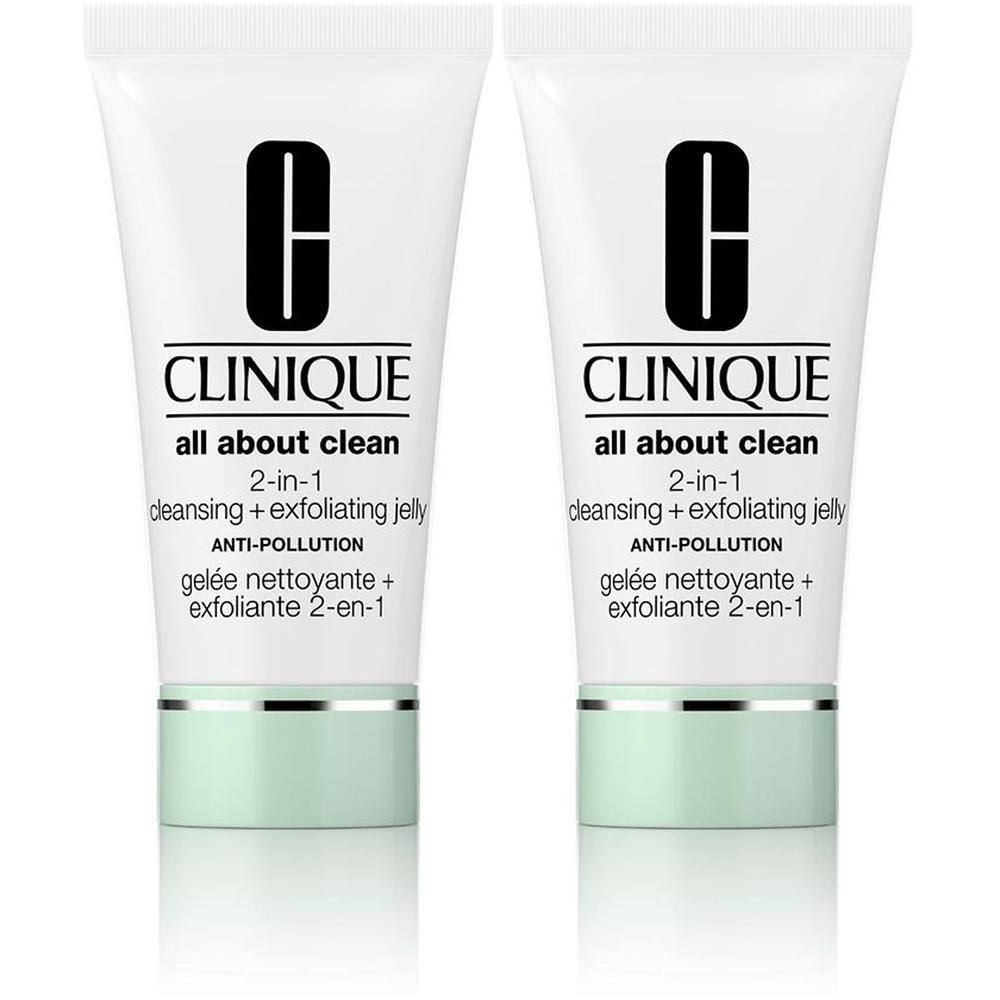 Deux gels nettoyants exfoliants 2-en-1 Clinique All About Clean.