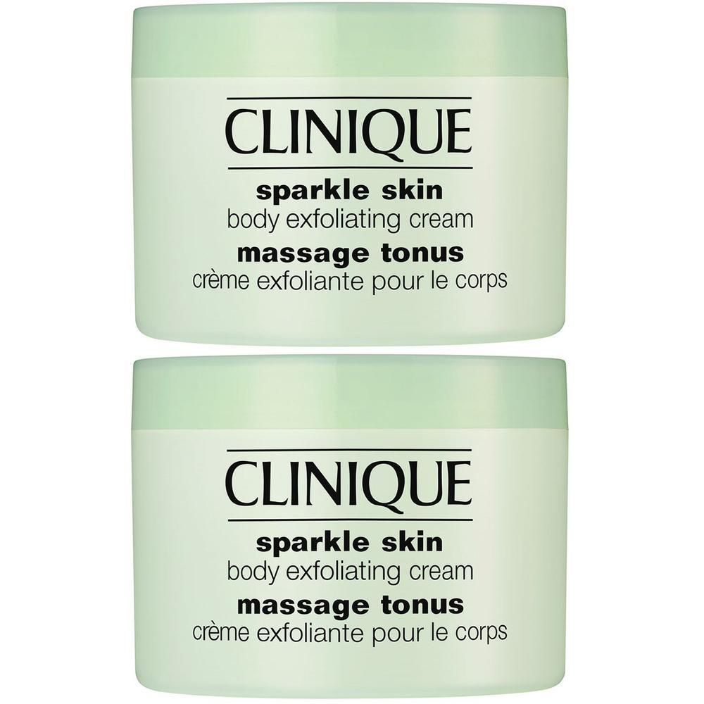 Zwei Clinique Sparkle Skin Körperpeeling Cremetiegel.