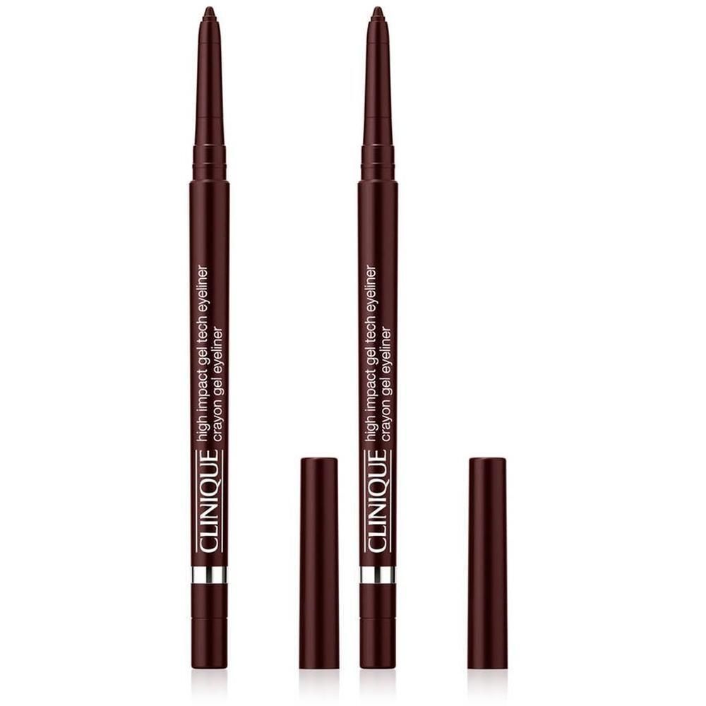 Deux eye-liners Clinique High Impact Gel Tech en noir miel, avec capuchons.