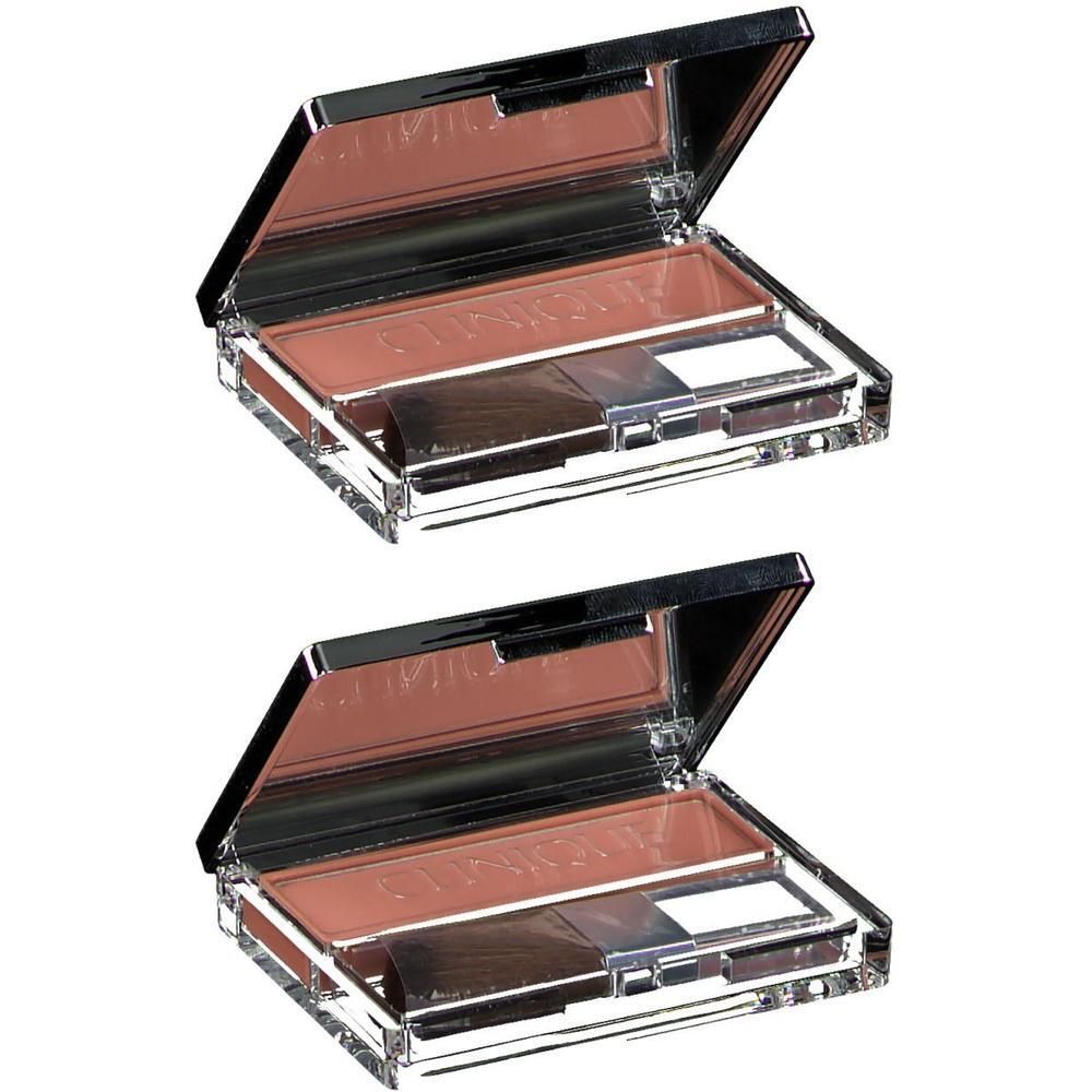 Deux poudres blush Clinique Blushing Blush couleur Innocent Peach avec applicateur.