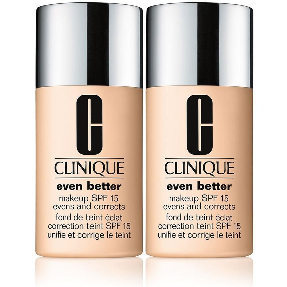 Deux flacons de fond de teint CLINIQUE Even Better SPF 15, teinte Ivory.