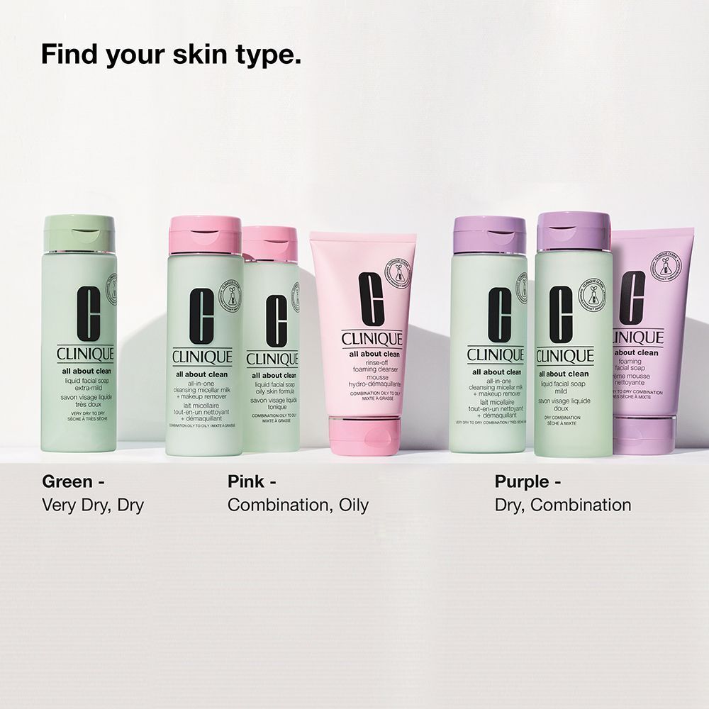 Clinique All About Clean™ Gesichtsreiniger für verschiedene Hauttypen.