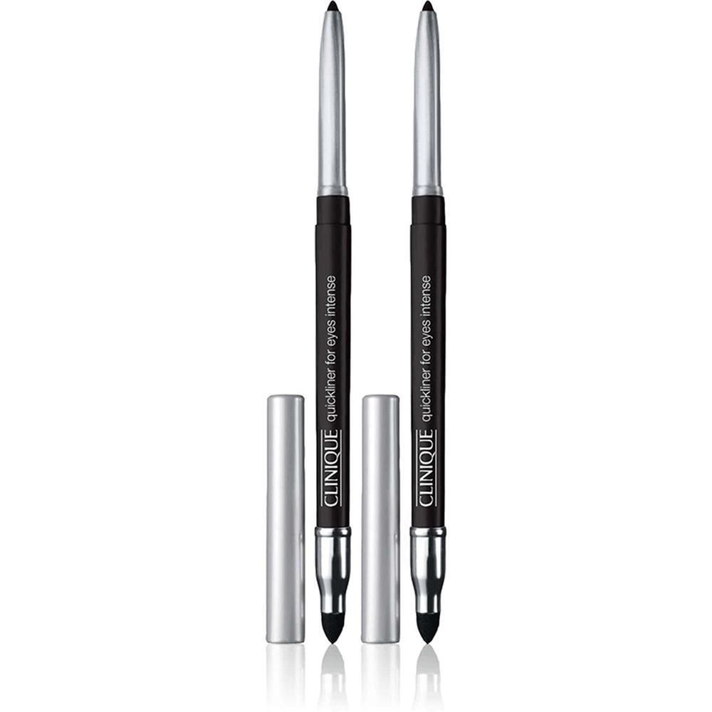 Zwei Clinique Quickliner™ für intensive Augen Stifte mit silbernen Kappen.