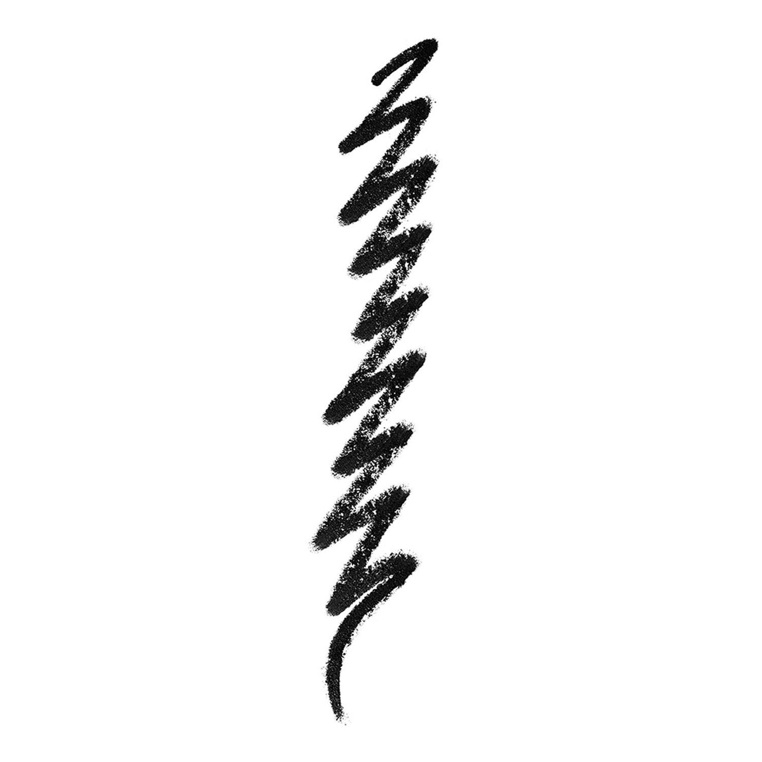 Schwarzer Eyeliner-Strich in Zickzackform.