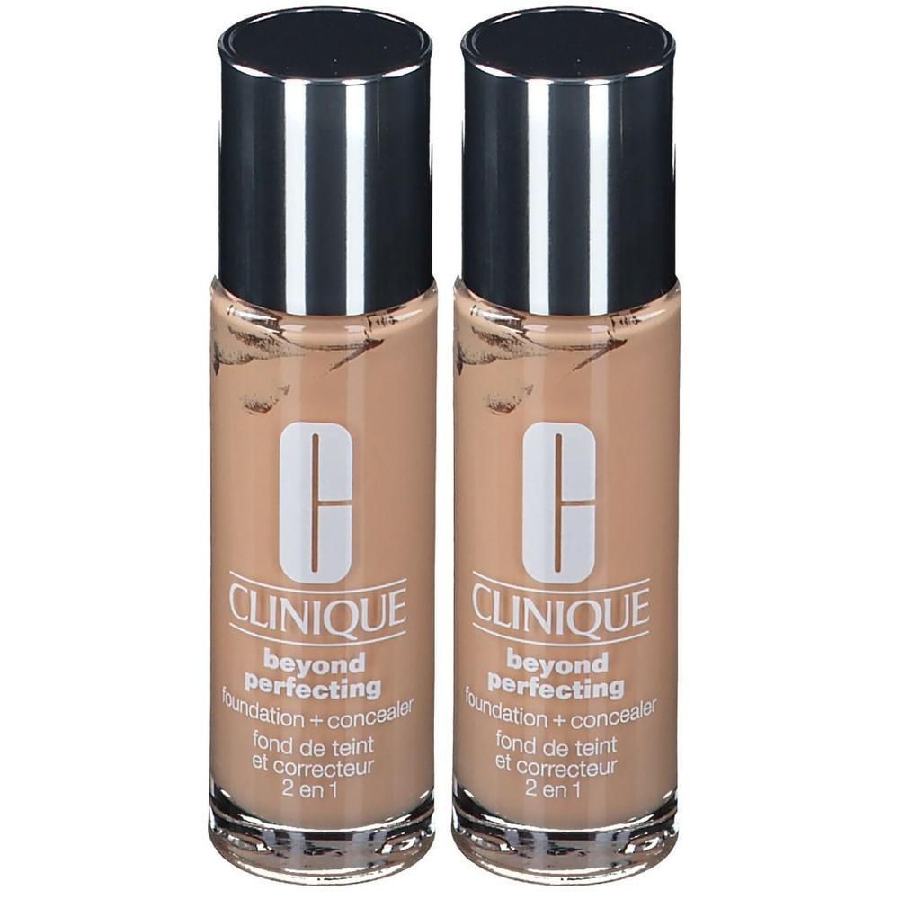 Zwei Flaschen CLINIQUE Beyond Perfecting Foundation + Concealer in der Farbe Ivory 06.