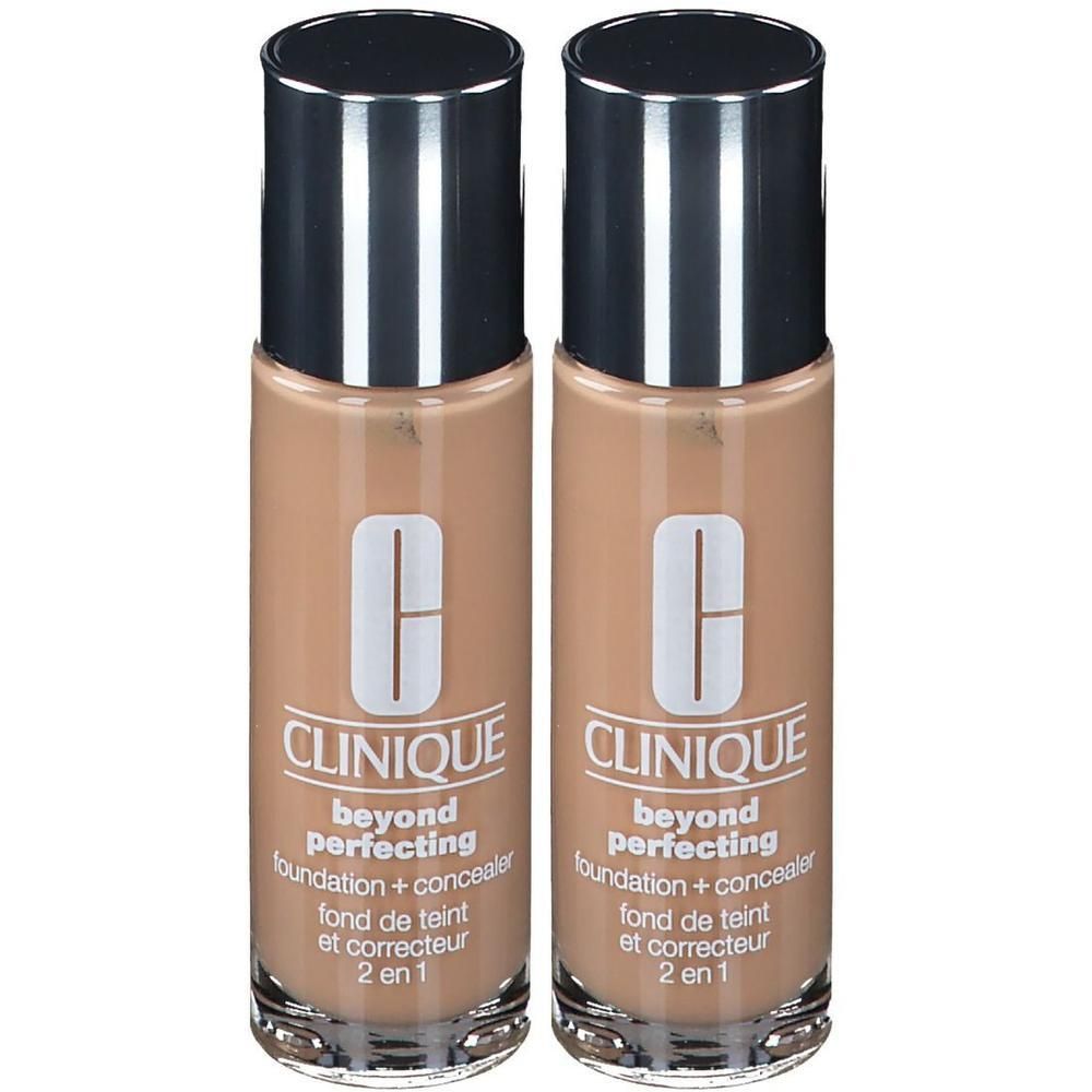 Zwei Flaschen CLINIQUE Beyond Perfecting Foundation + Concealer in Chamois 07.
