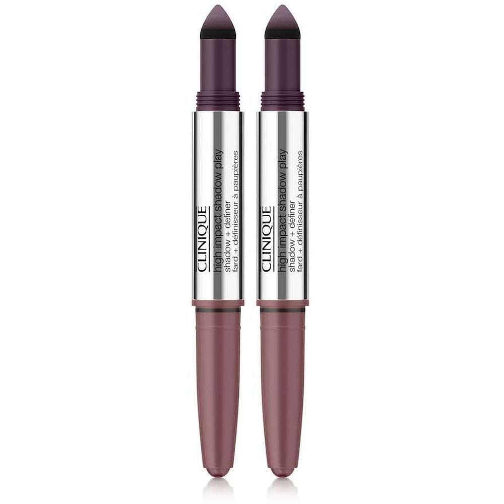 Zwei Clinique High Impact Shadow Play Stifte in Lila-Braun.