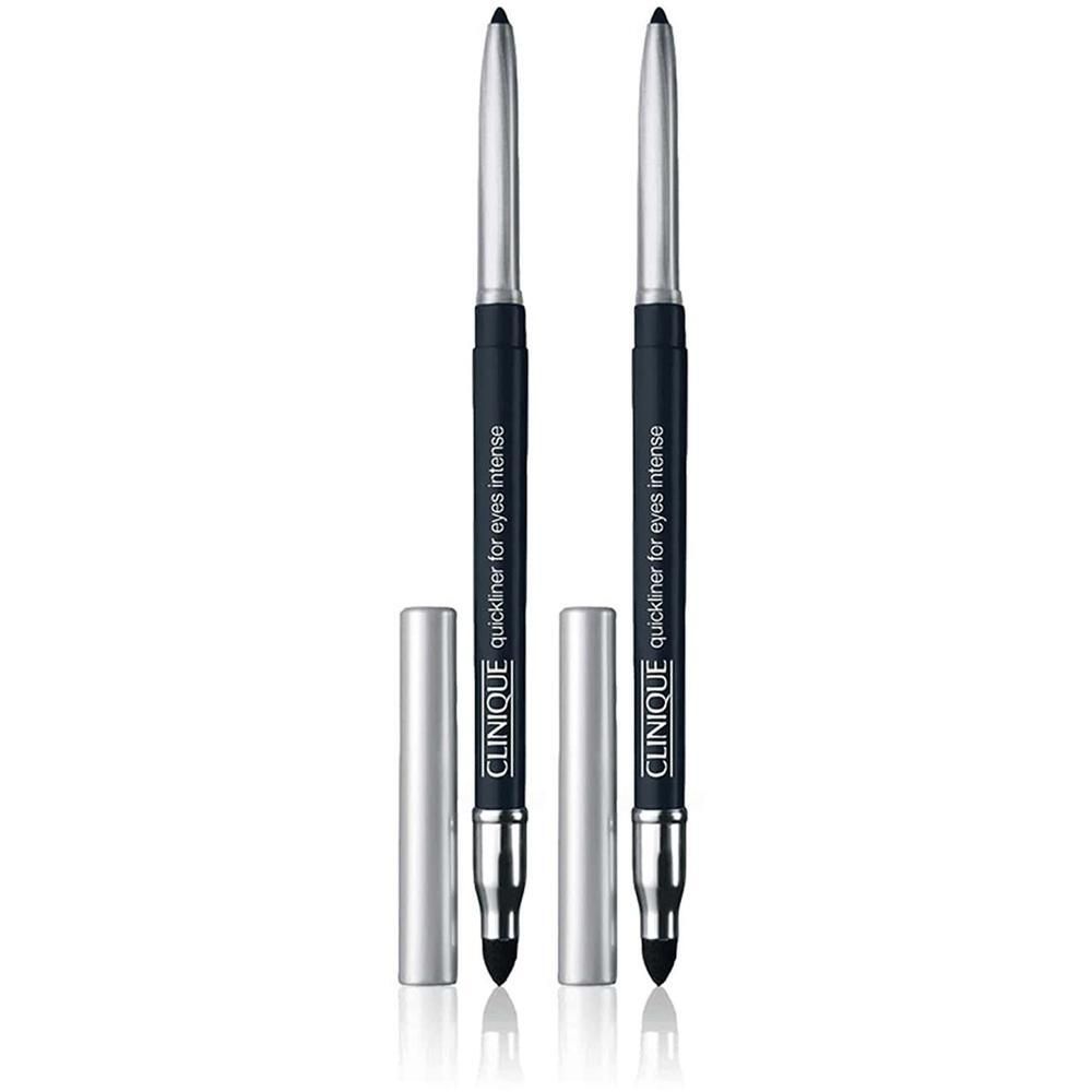 Zwei Clinique Quickliner™ Stifte für intensive Augen, dunkelblau mit silbernen Kappen.