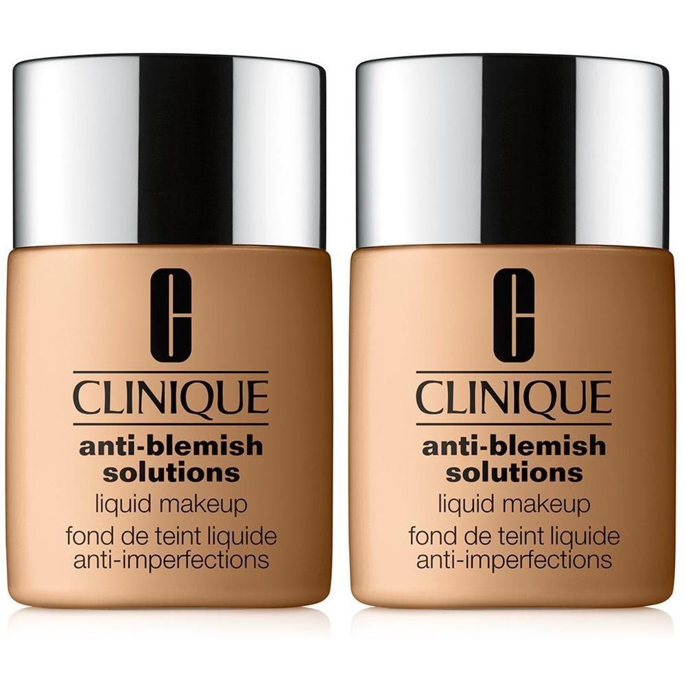 Deux flacons de maquillage liquide CLINIQUE Anti-Blemish Solutions, teinte Vanilla.