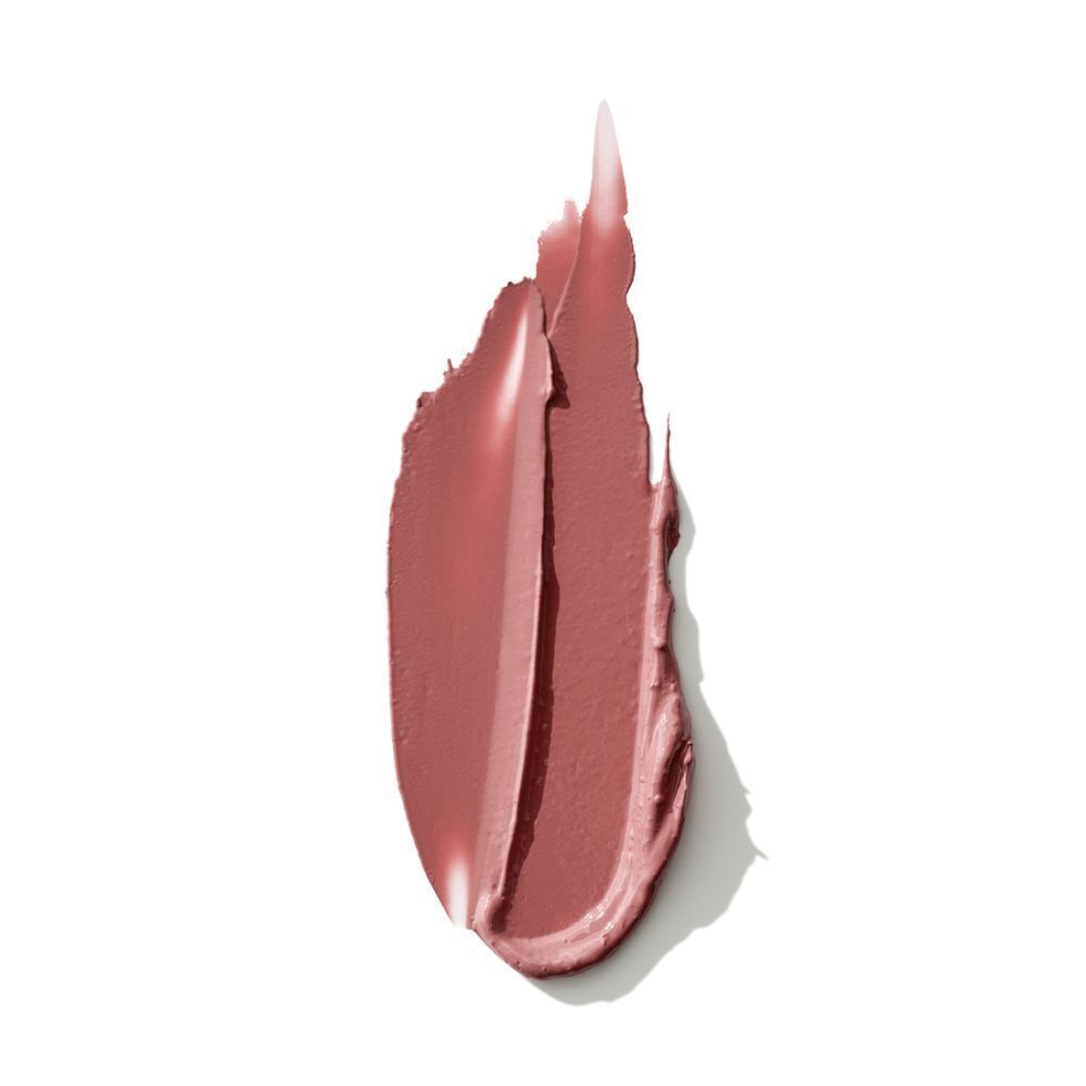 Ein Swatch des Clinique Pop Lippenstifts in Soft Blush Pop auf weißem Hintergrund.