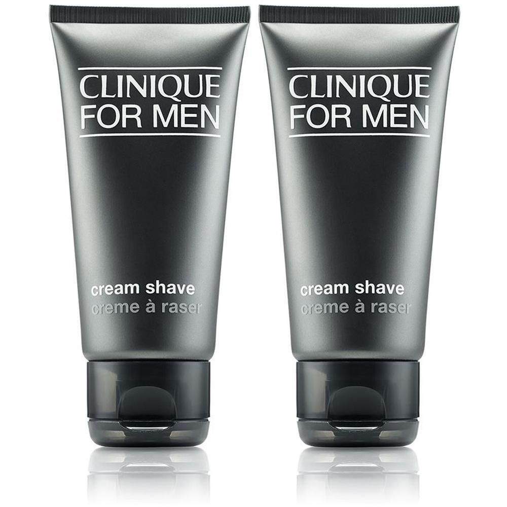 Deux tubes de Clinique For Men Cream Shave crème à raser côte à côte.