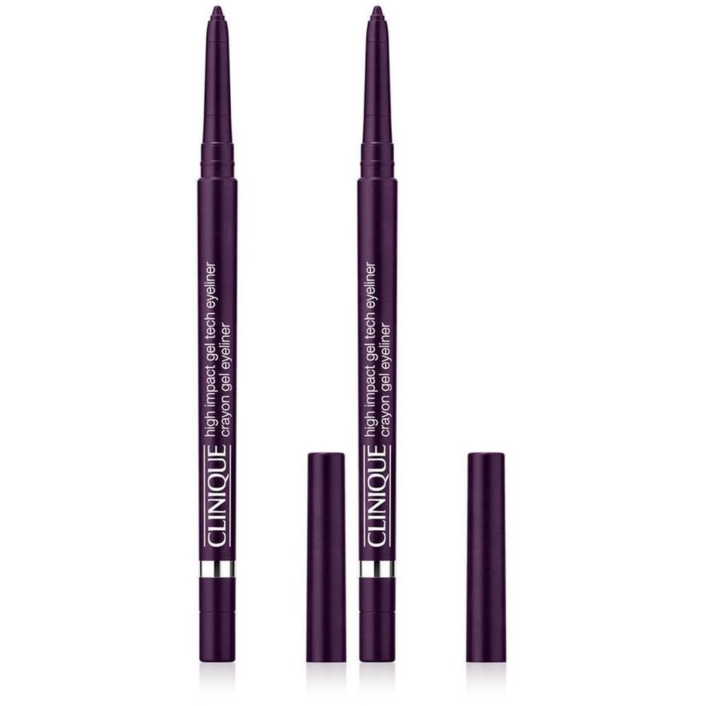 Deux eye-liners Clinique High Impact Gel Tech en SPARKLING AMETHYST, emballés.