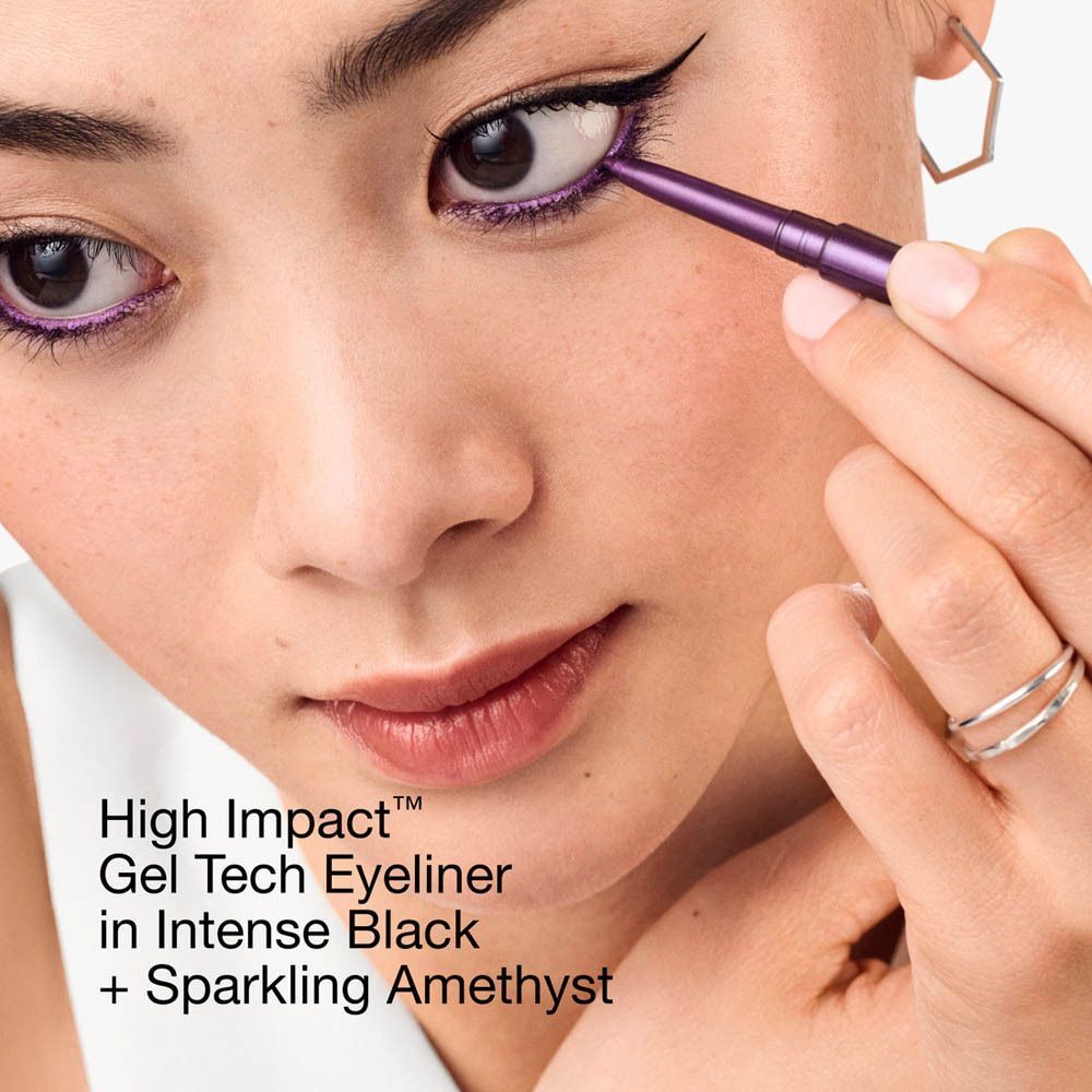 Deux eye-liners Clinique High Impact Gel Tech en SPARKLING AMETHYST, ouverts.