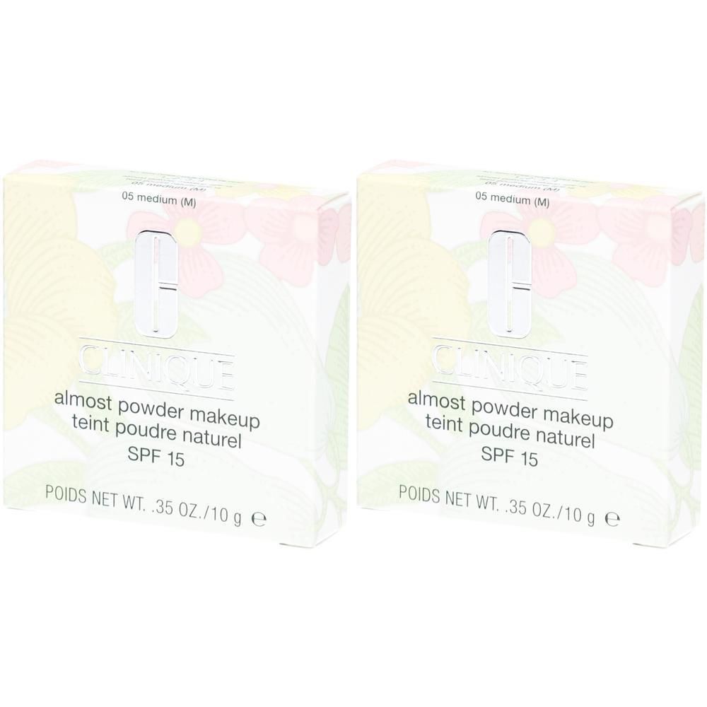 Zwei Clinique Fast Puder-Makeups, SPF 15, Farbe 03 Medium.