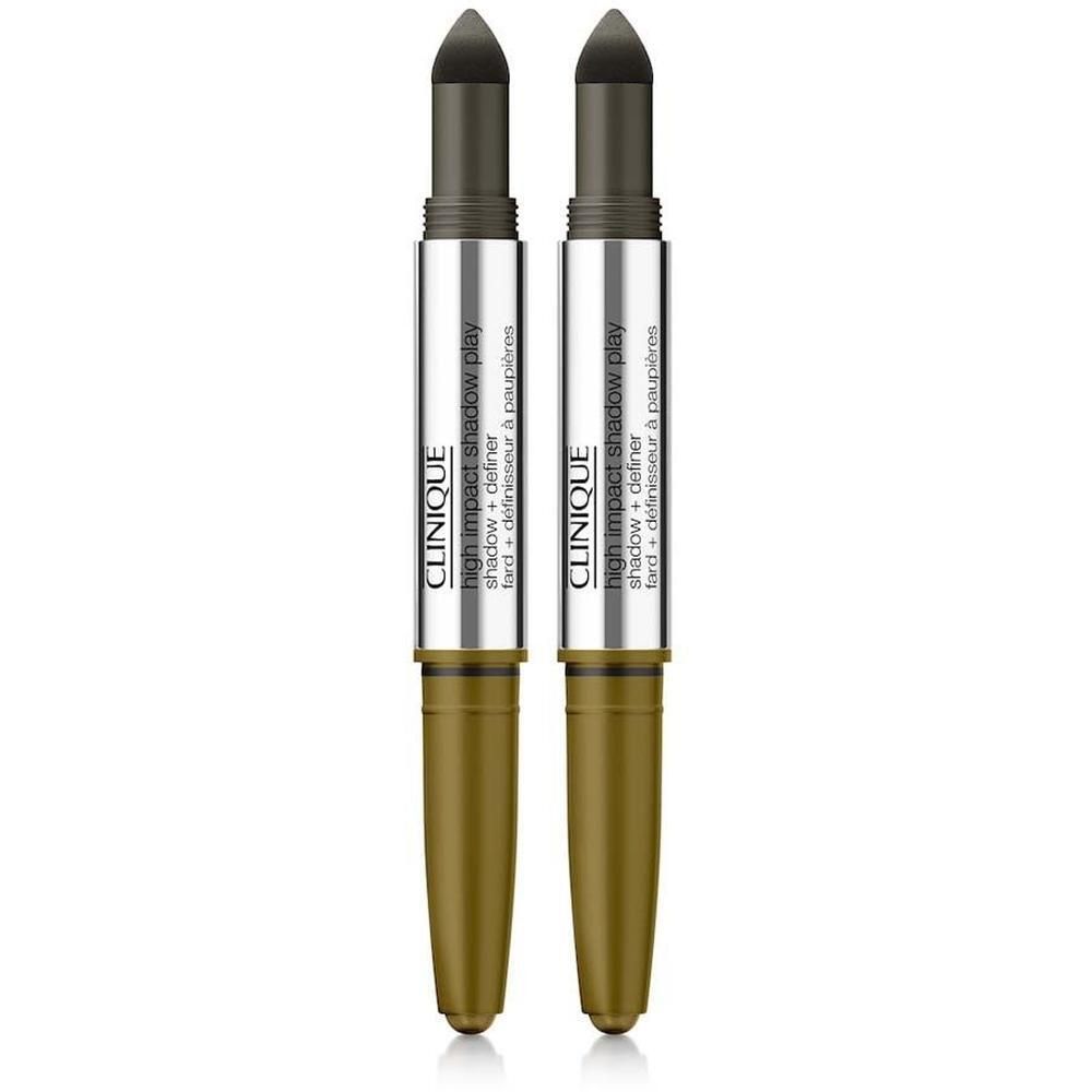 Zwei Clinique High Impact Shadow Play Stifte in Olivgrün.