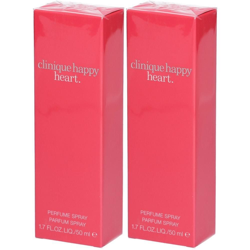 Zwei Clinique Happy Heart Parfum Spray 50 ml Boxen.